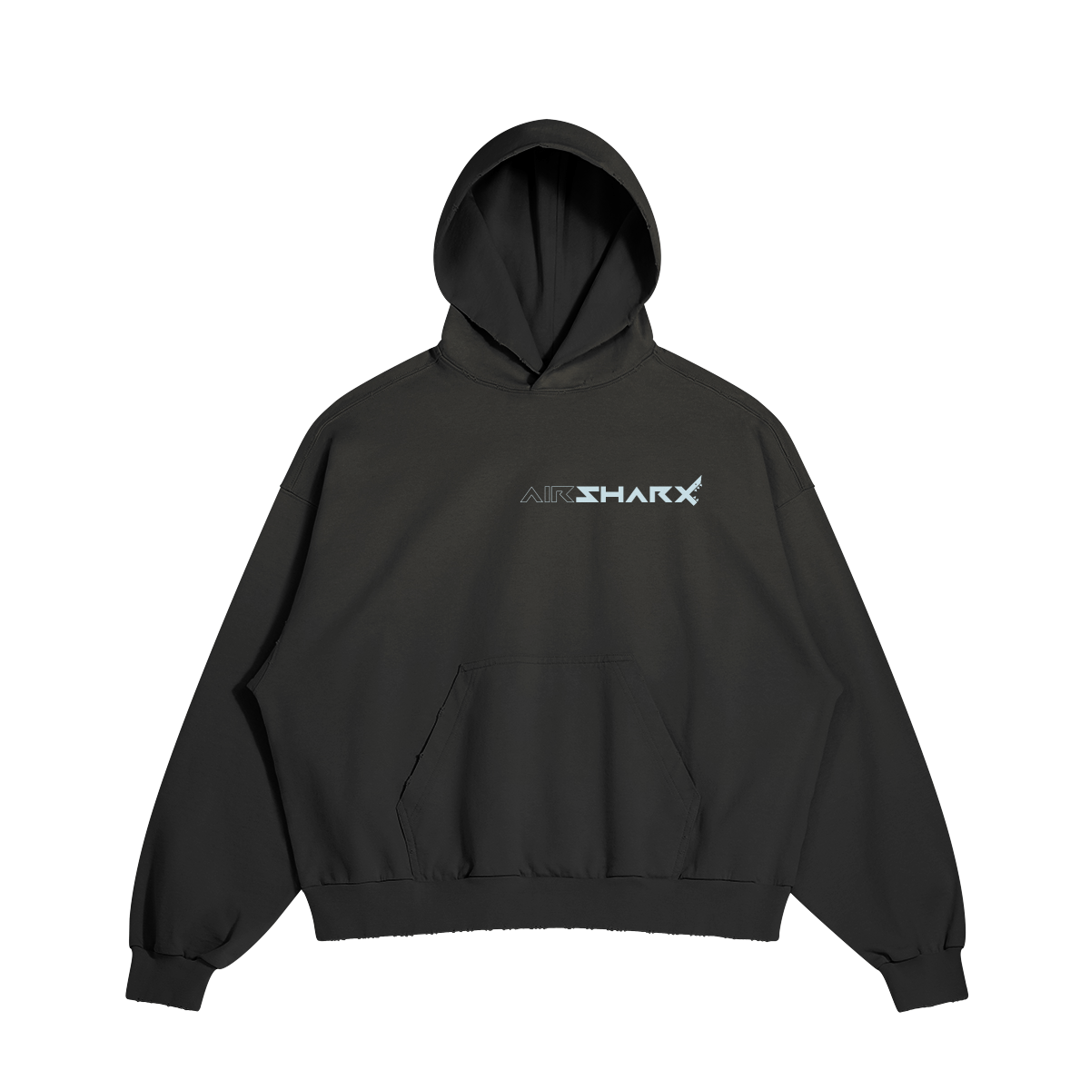 Hoddie GREAT SHARX - faded Balck Distressed - AIRSHARX®