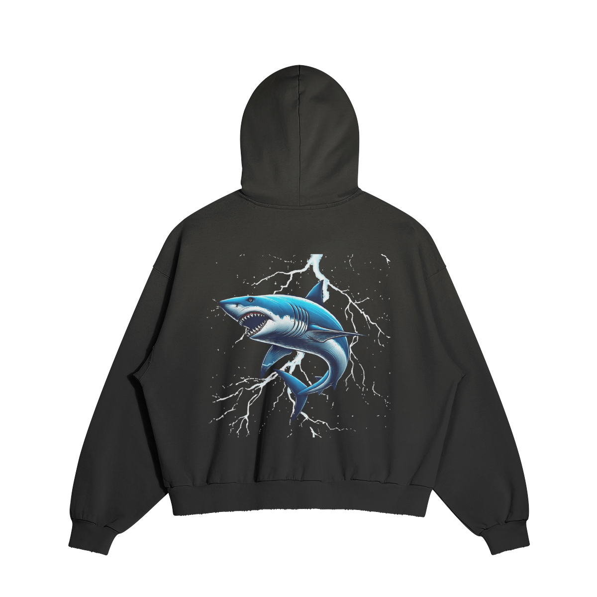 Hoddie GREAT SHARX - faded Balck Distressed - AIRSHARX®
