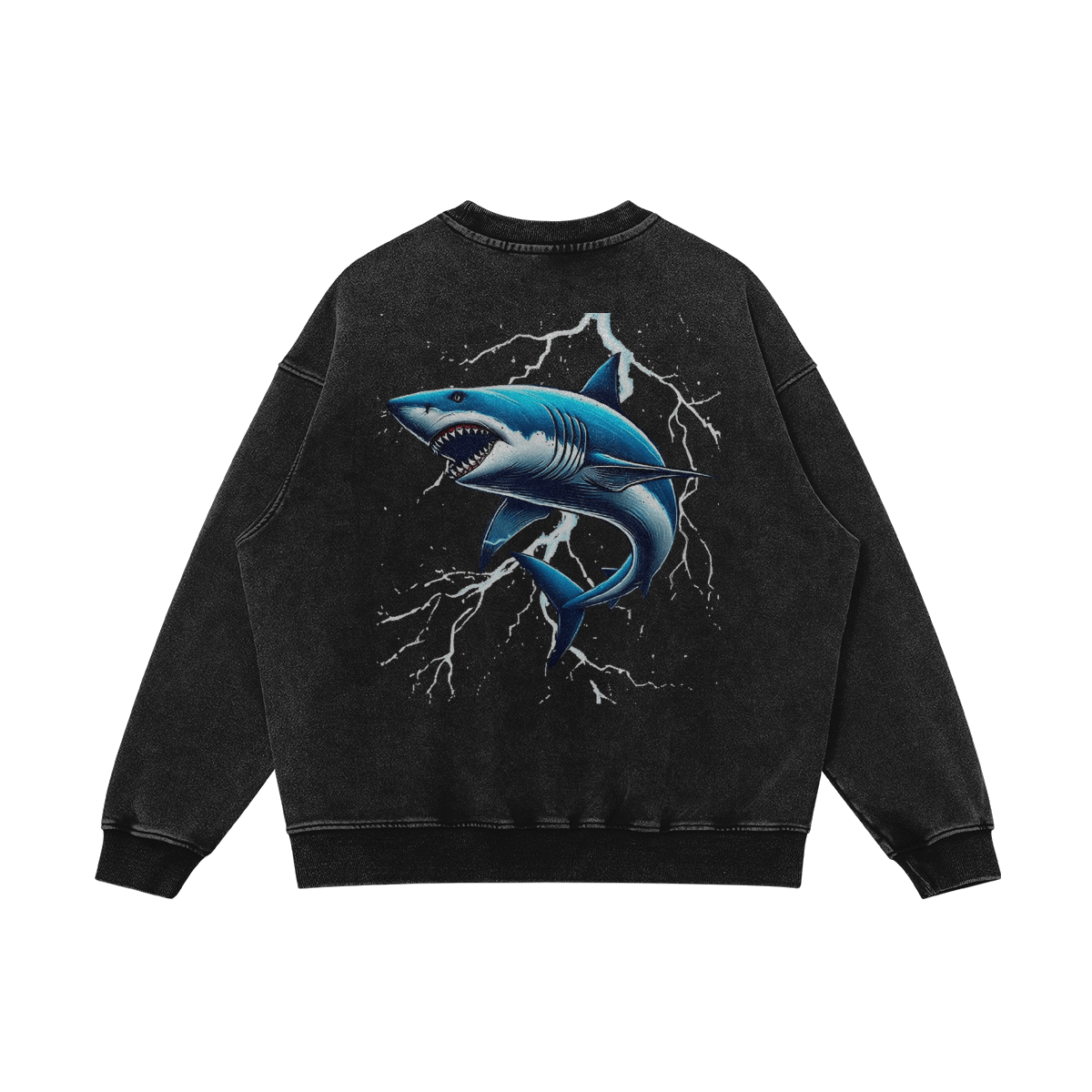 Sweatshirt GREAT SHARX - Faded Black - AIRSHARX®